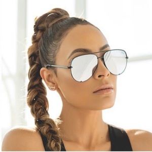 Quay x Desi Perkins Silver High Key Sunglasses